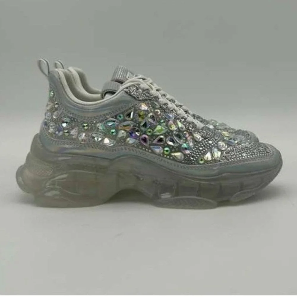 Steve‎ Madden Manifesto Rhinestone Sneakers - Women's Size 6.5 - NIB